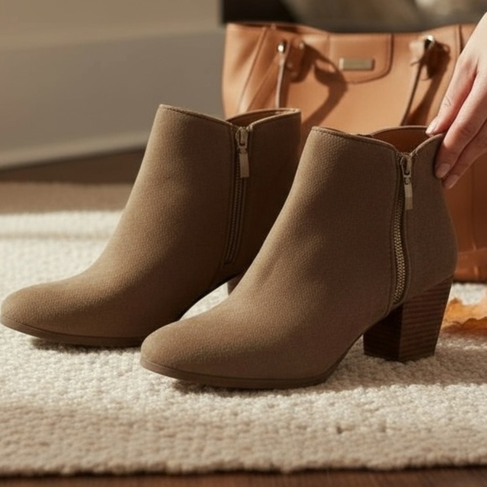 Style & Co brown suede bootie
